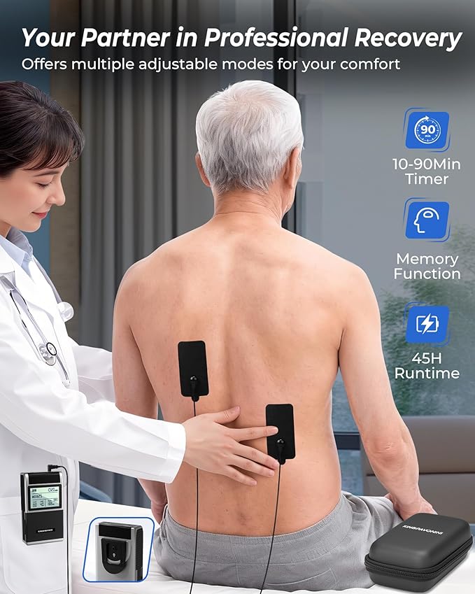 KingPavonini 4-IN-1 TENS Unit Muscle Stimulator, DIY & TENS & EMS & MASS