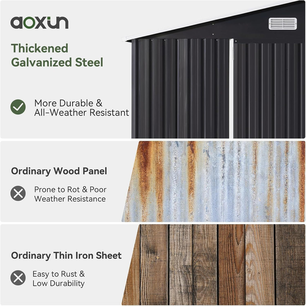 aoxun 10x12 ft shed outdoor storage shed with on a desk or shelf