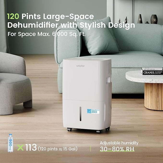 Waykar 120 Pints Energy Star Dehumidifier