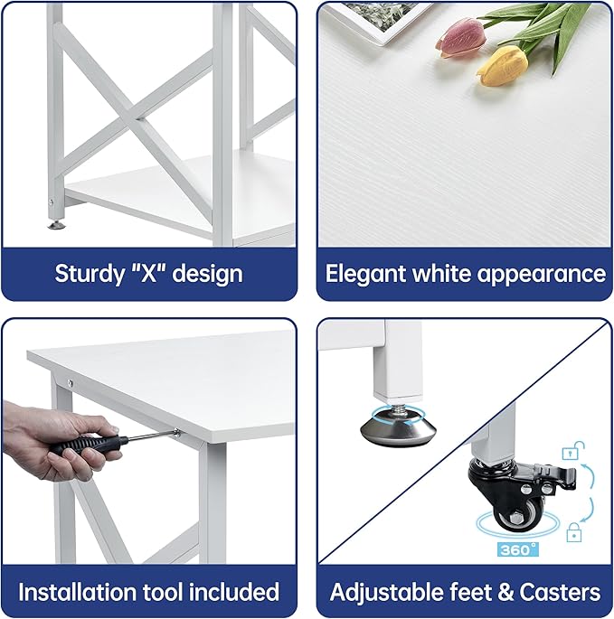 Fannova 23.6 x 23.6 Inches Large Printer Stand, 2 Tier Square Printer Table