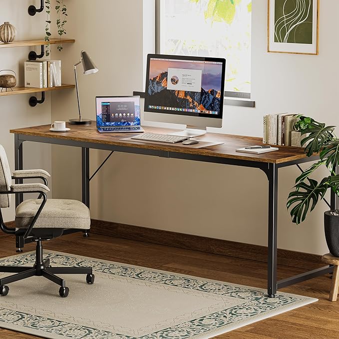 Huuger Computer Desk, 80 Inch Office Desk, Gaming Desk
