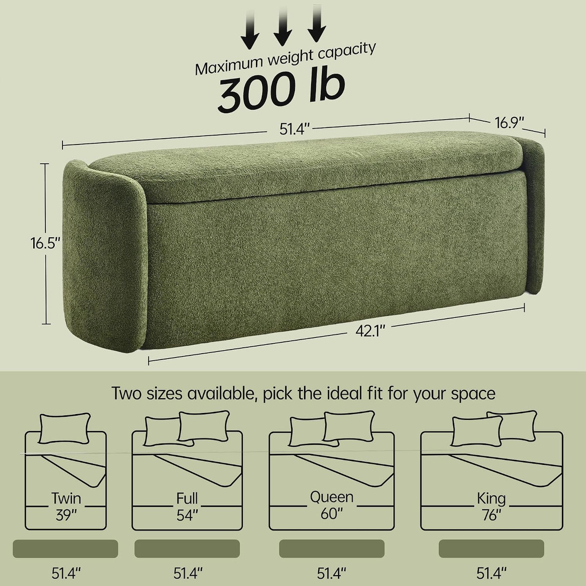 vknow storage bench, upholstered storage ottoman bench with shown in use