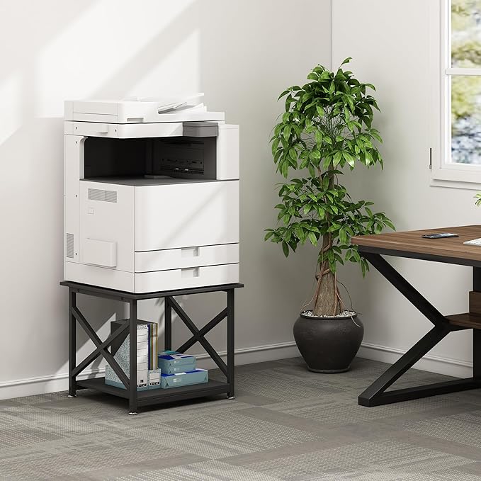 Fannova 2 Tier Large Printer Stand, 23.6 x 23.6 x 22.6 Inches Square Printer
