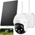 ZUMIMALL 5MP Solar Security Cameras Wireless Outdoor, Solar Powered Cameras for Home Security with 360° View, Color Night Vision, 2-Way Talk, AI Motion Alert, Siren, CloudEdge App Supported