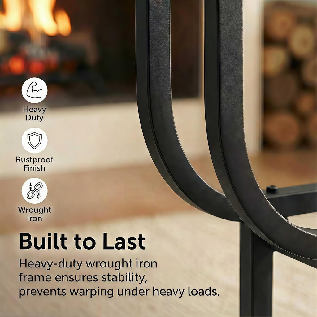 30 inch firewood rack outdoor indoor, heavy duty, close-up detail