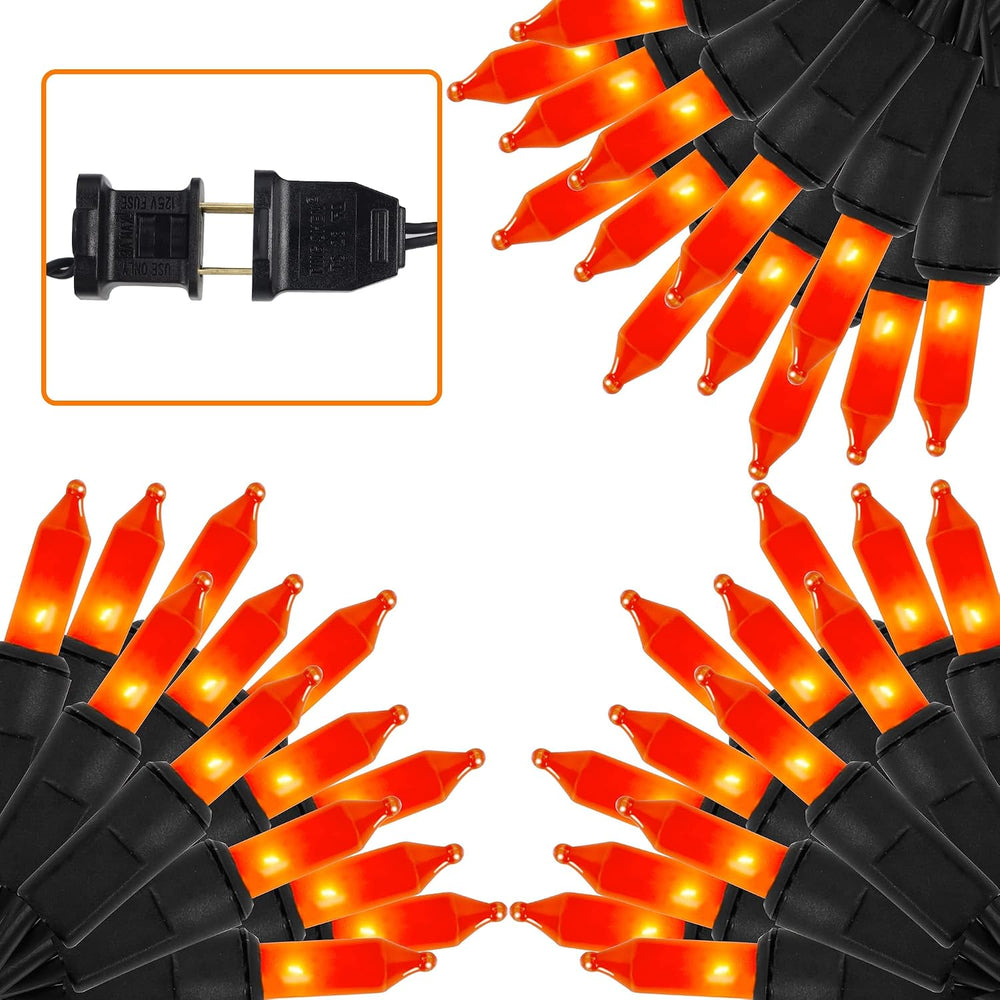 LJLNION 3 Pack Halloween Lights Outdoor, Each 29ft 150 Count Black Wire Incan...