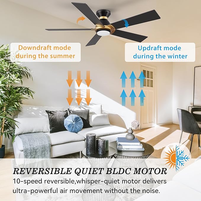 SMAAIR 52 Inch Smart Ceiling Fan