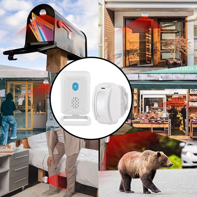 KCMYTONER Wireless Motion Sensor Detector Security Alarm Chime, Motion Sensor