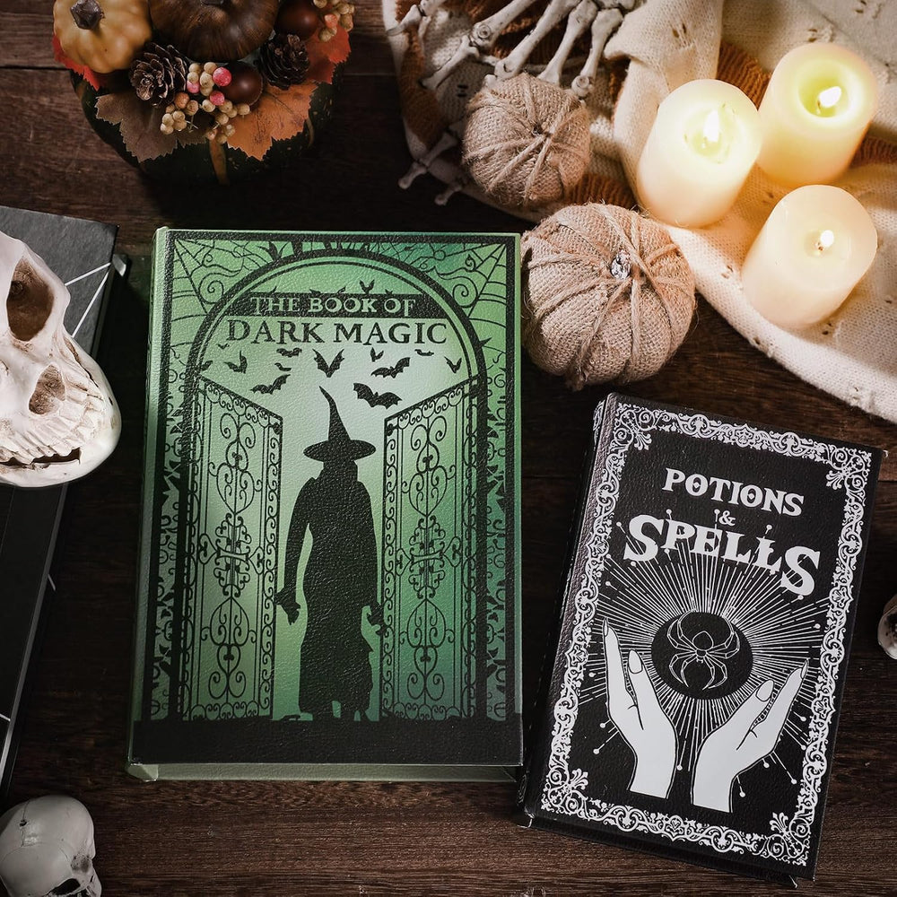 Beeveer Set of 2 Magic Nesting Halloween Faux Books Decoration Indoor