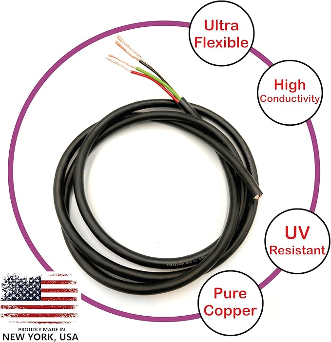 NATIONAL Wire & Cable – 16 AWG 4-Conductor Premium Copper Wire, 25 ft, Stranded