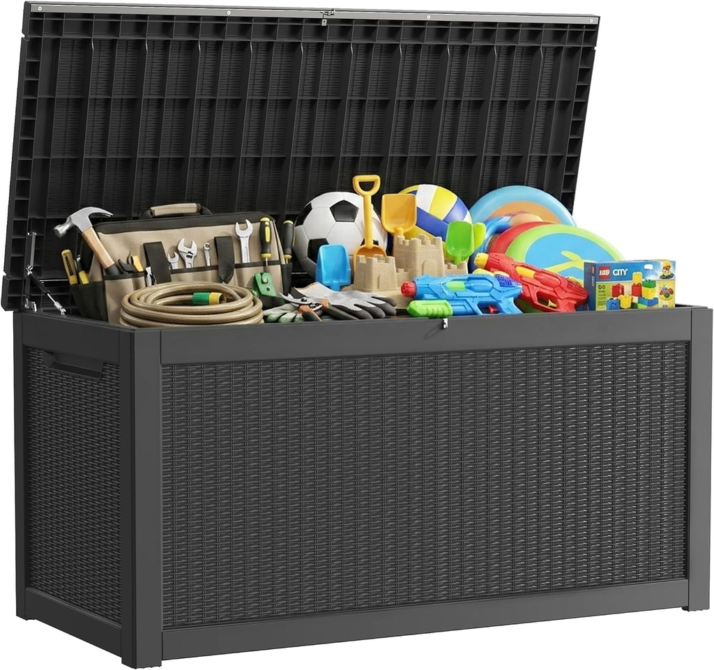 Outdoor Storage Box,320 Gallon Waterproof Deck Box [Upgraded 3.0]