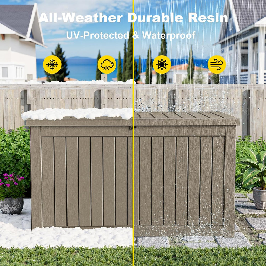 280 gallon outdoor deck box, lockable waterproof outdoor, package contents