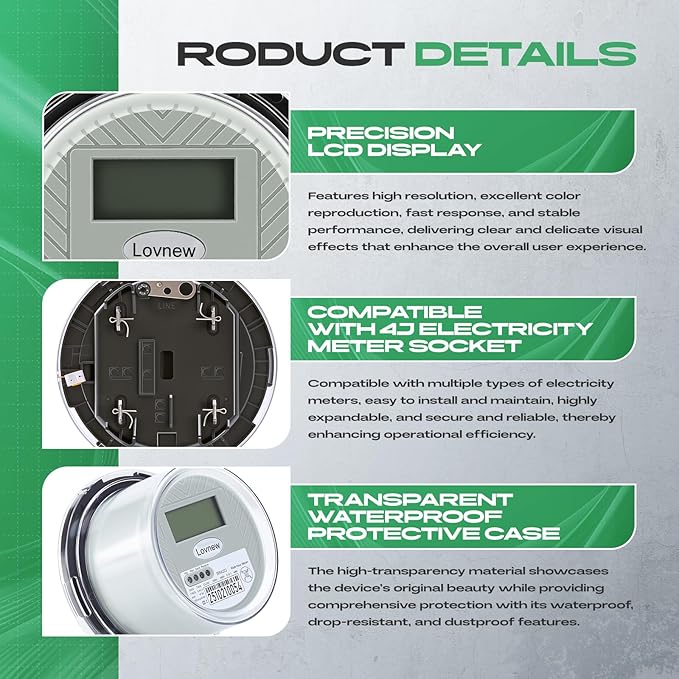 RV Digital Electric Meter, 240V 2 Wire kWh Watt Power Meter