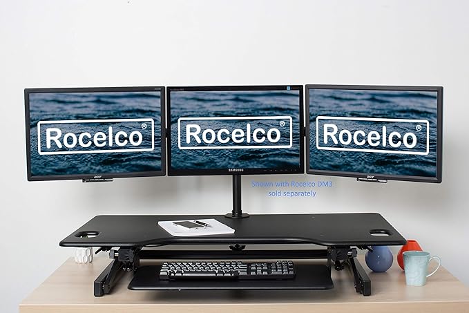 Rocelco 46" Large Height Adjustable Standing Desk Converter