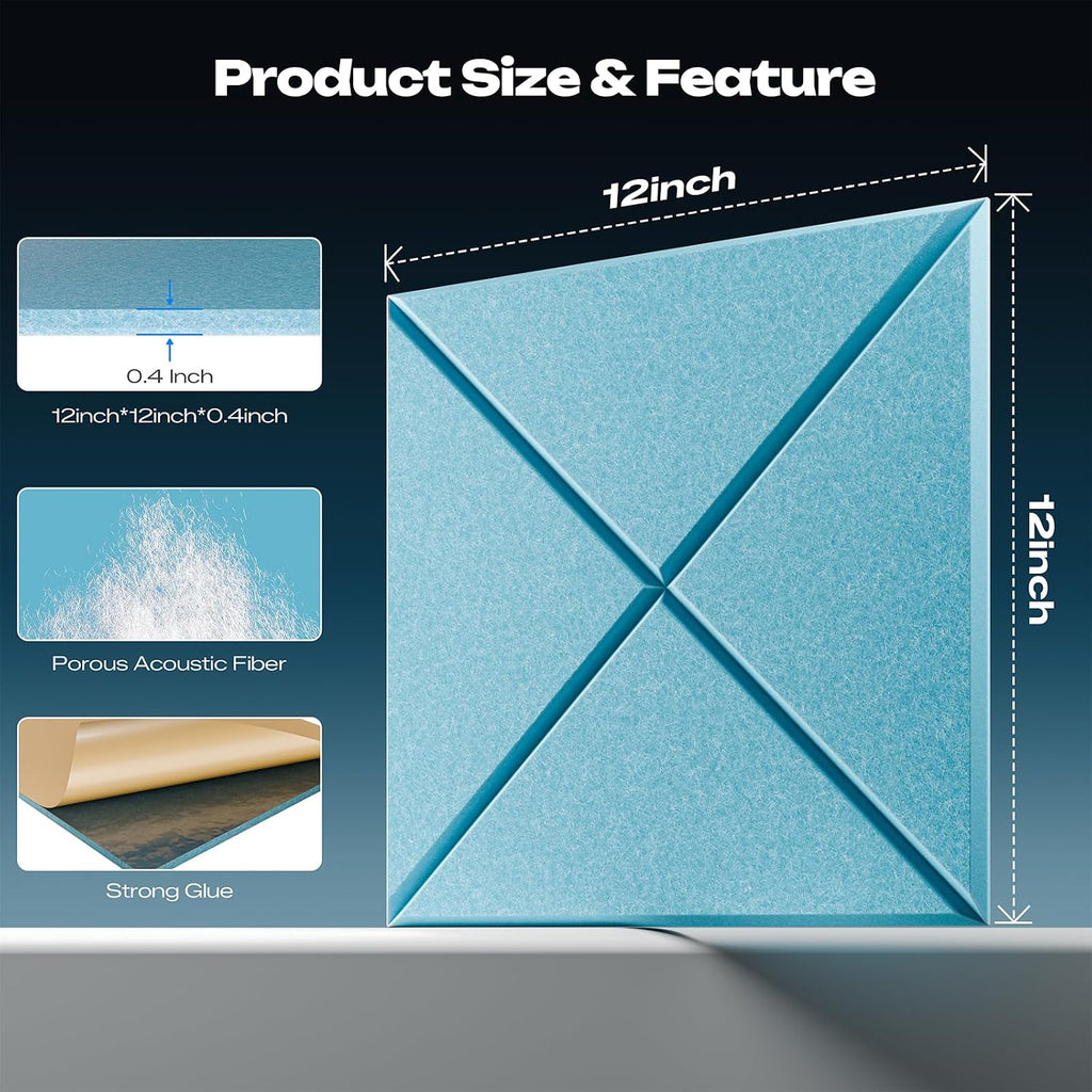 sonicism 12 pack x-lined acoustic panels shown in use