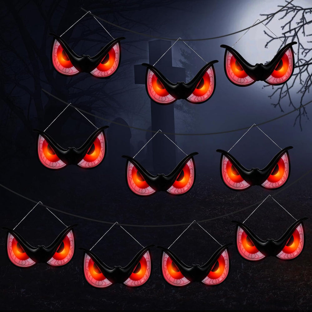 WBao Halloween Flashing Spooky Eyes Lights Realistic Light-Up Eyes 10 Packs