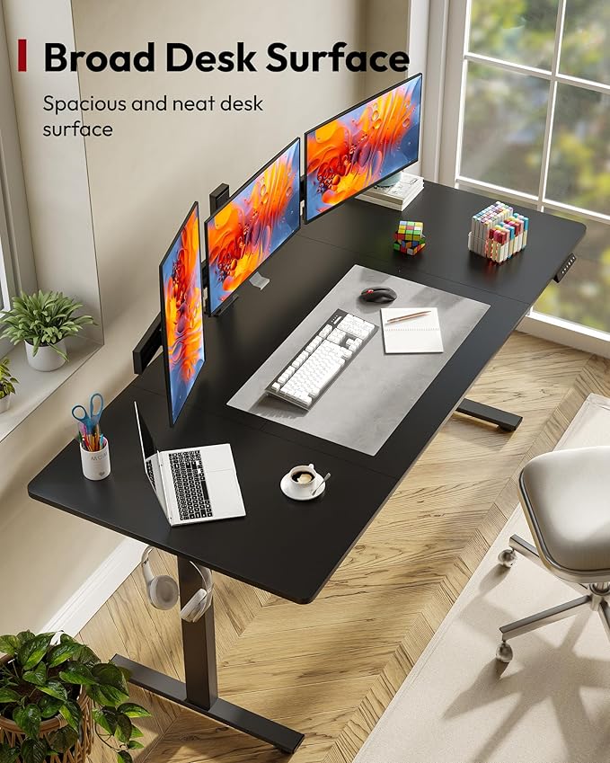 SANODESK Electric Standing Desk 71 x 32 Inches Height Adjustable Stand Up