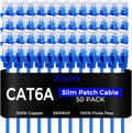 Rapink Patch Cables Cat6a 1ft Slim, Cat6a Ethernet Patch Cable 10G Support (50 Pack)