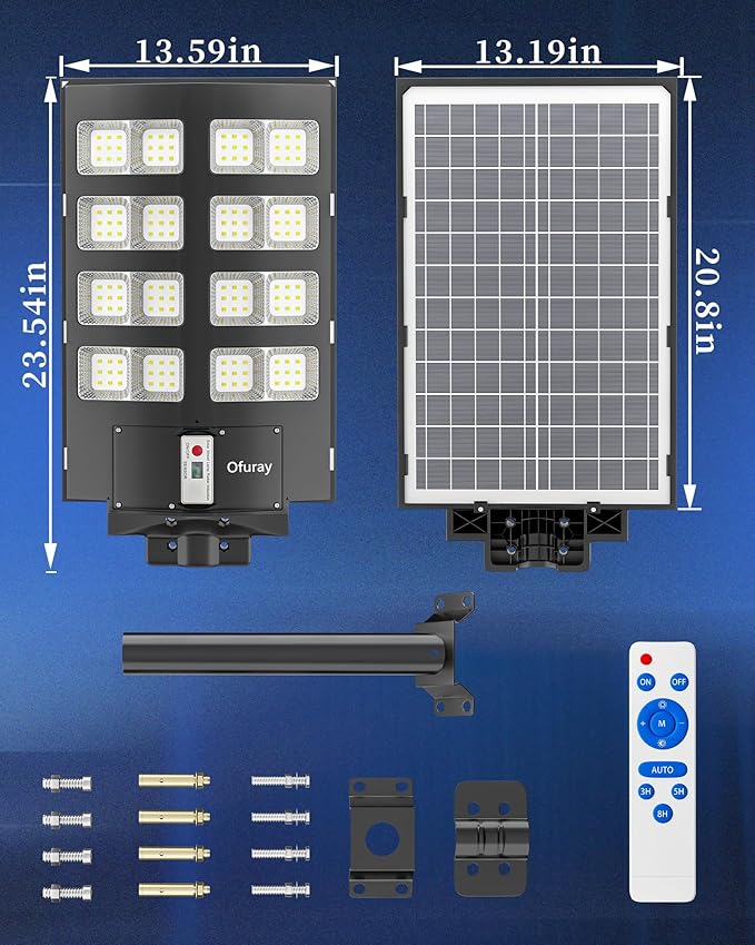 Ofuray Of-2600W Solar Street Lights Outdoor, 268000LM Solar Security Flood