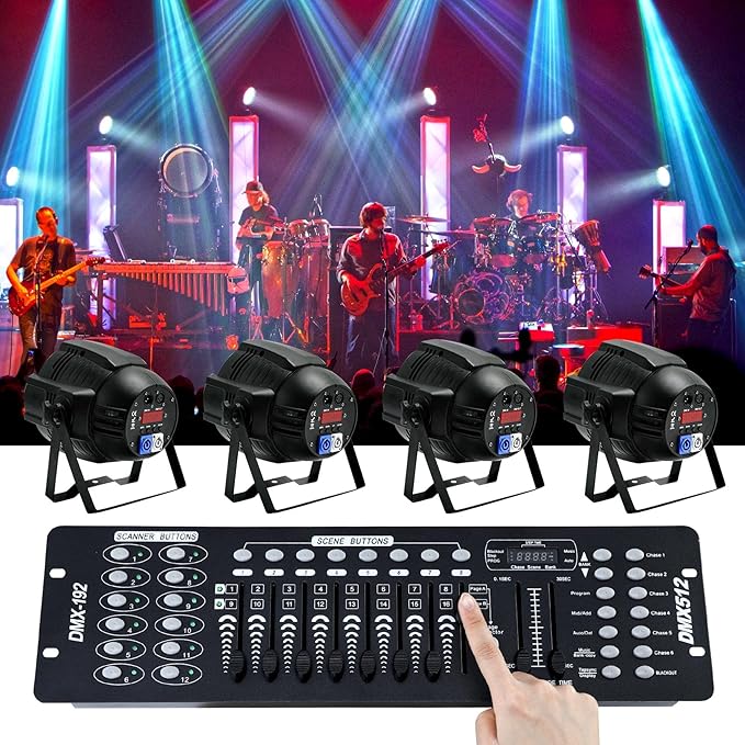 TCFUNDY DMX 512 Controller, 192 Channel DMX Light Controller Stage Lighting