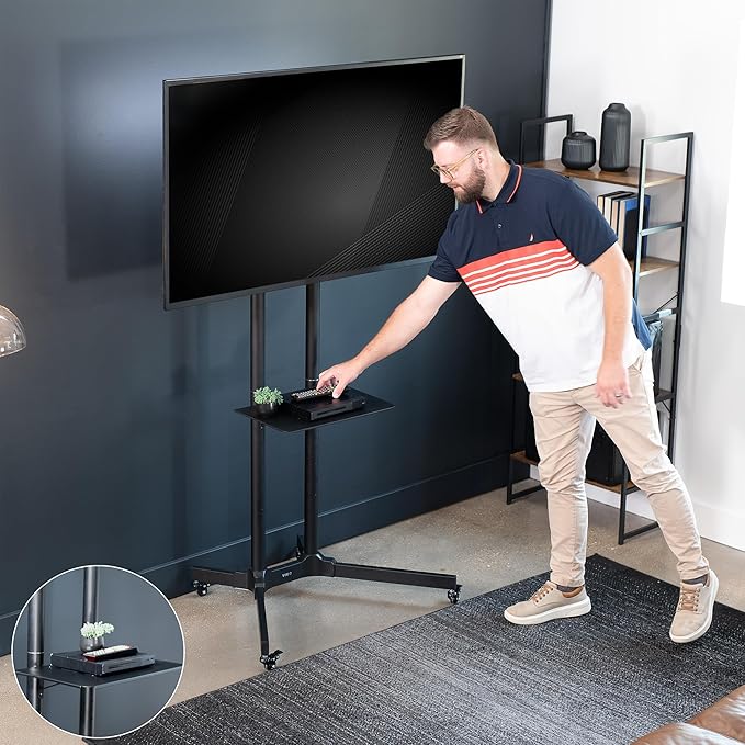 VIVO Mobile TV Cart for 32 to 83 inch Screens up to 110 lbs, LCD LED OLED 4K