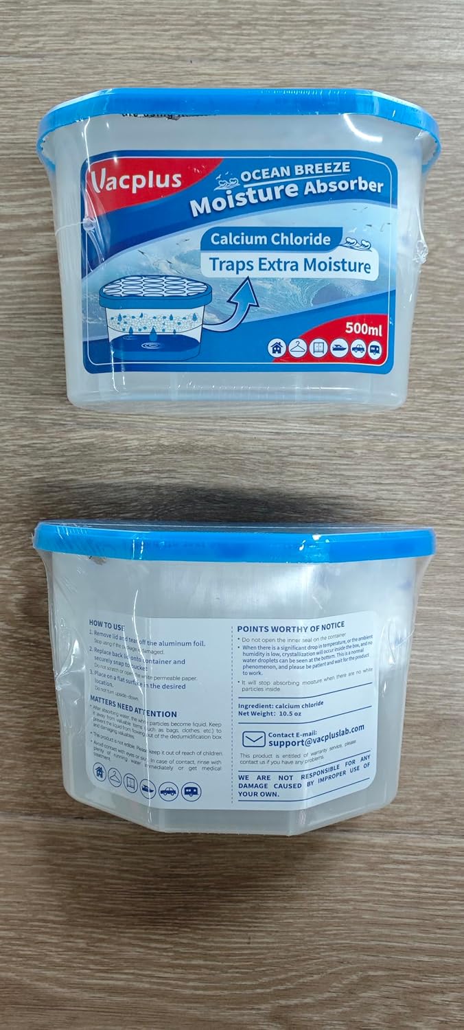 vacplus moisture absorbers, 10.5 oz humidity absorber boxes, front angle view