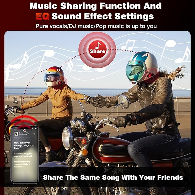 Motorcycle Helmet Headset Support 8 Riders Group Intercom Communication System