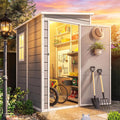 DWVO 5x4FT Resin Outdoor Storage Shed with Floor, Waterproof Tool Shed