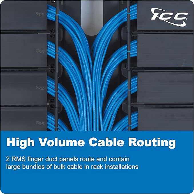 ICC 2U Finger Duct Cable Manager Panel (6-Pack)