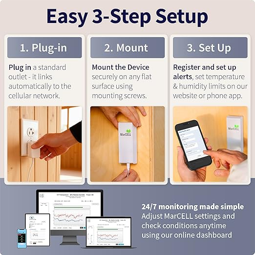 MarCELL Cellular Temperature, Humidity & Power Monitor