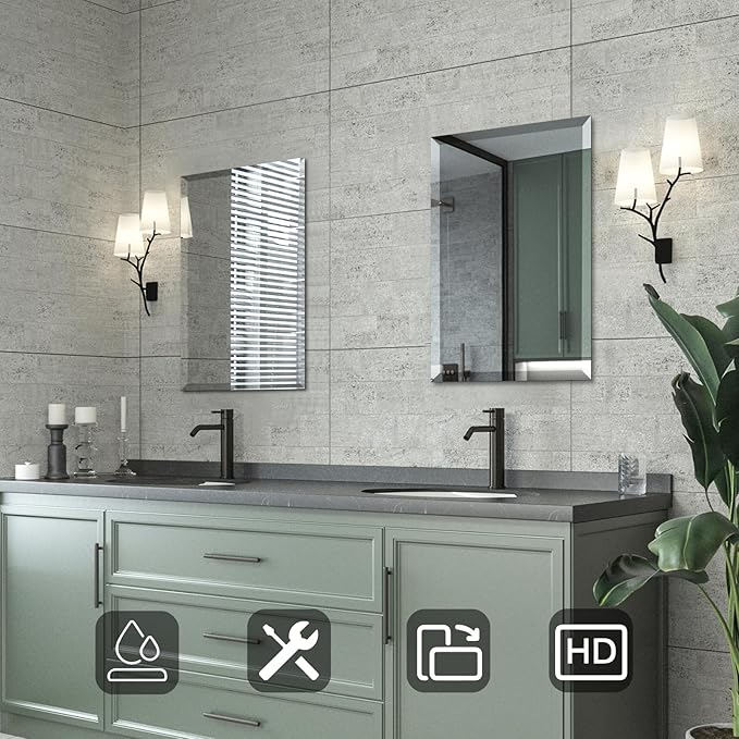 Mirrorons Beveled Mirror, Bathroom Mirrors
