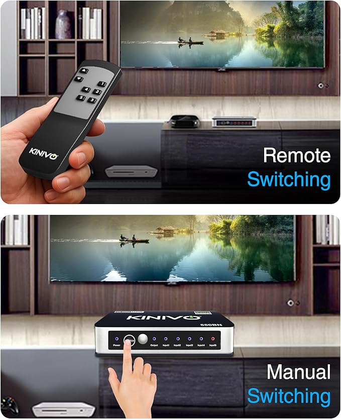 Kinivo HDMI Switch 5 in 1 Out 4K 60Hz