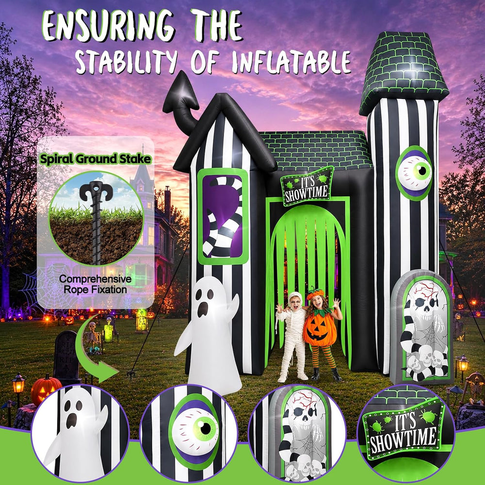 Kalolary 12FT Halloween Inflatable Arch Giant Haunted House Inflatable Tunnel