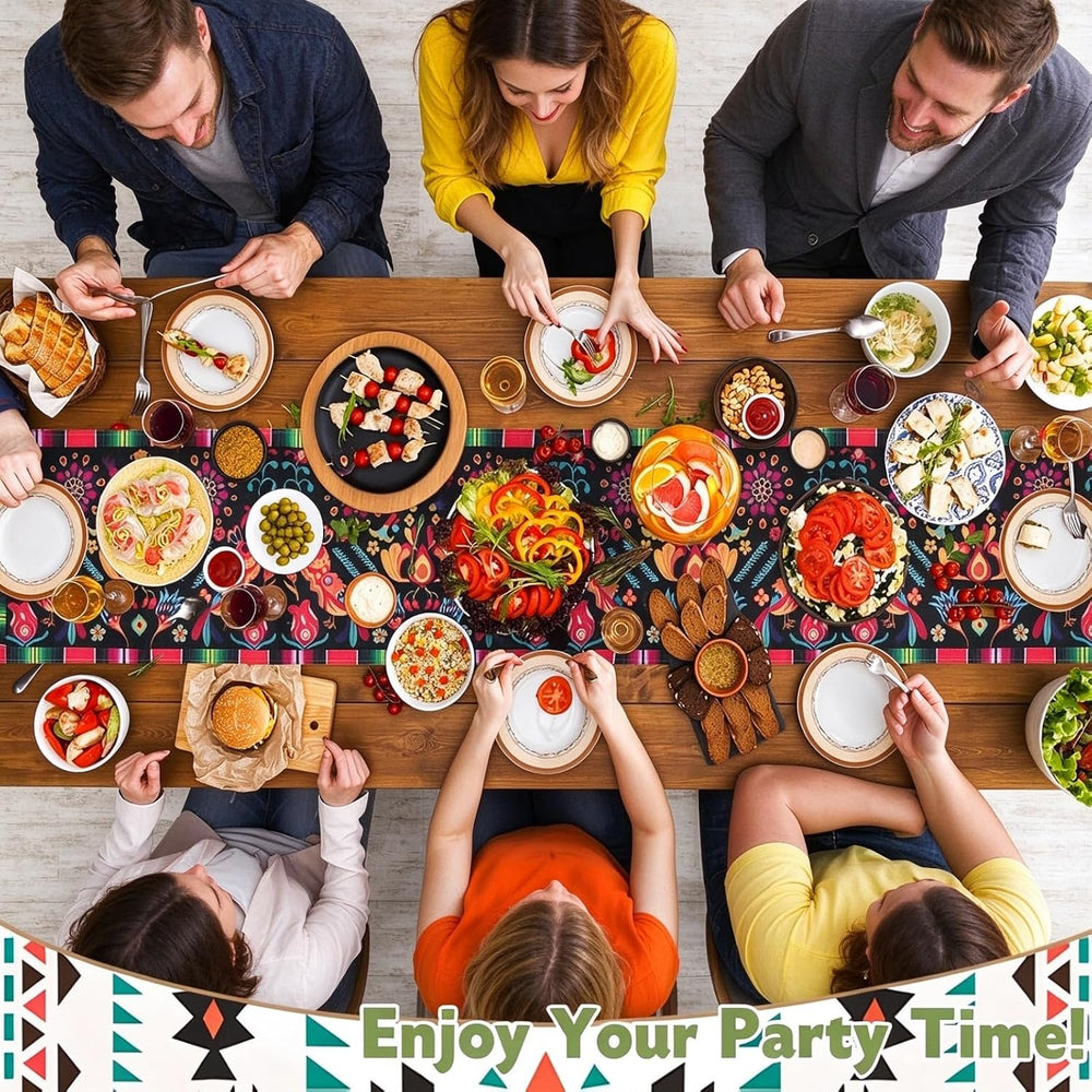 15 Pack Mexican Theme Halloween Table Runners 72×13in Cinco de Mayo Bird Dia ...