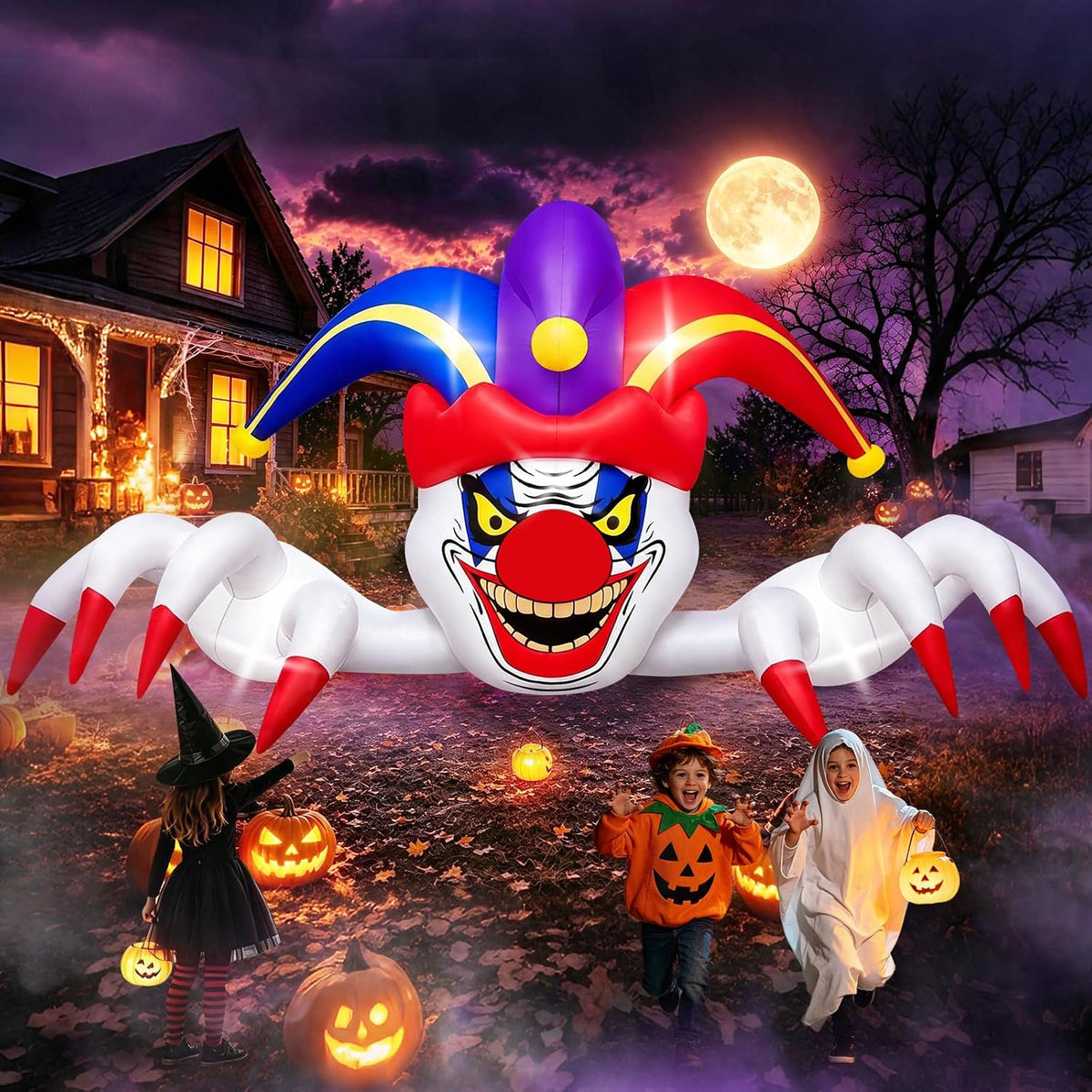 Kalolary 11FT Long Halloween Inflatables Clown Outdoor Decorations