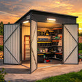 Aoxun 7.5'x4' Triple Door Outdoor Storage Shed with Magnetic Sensor Light