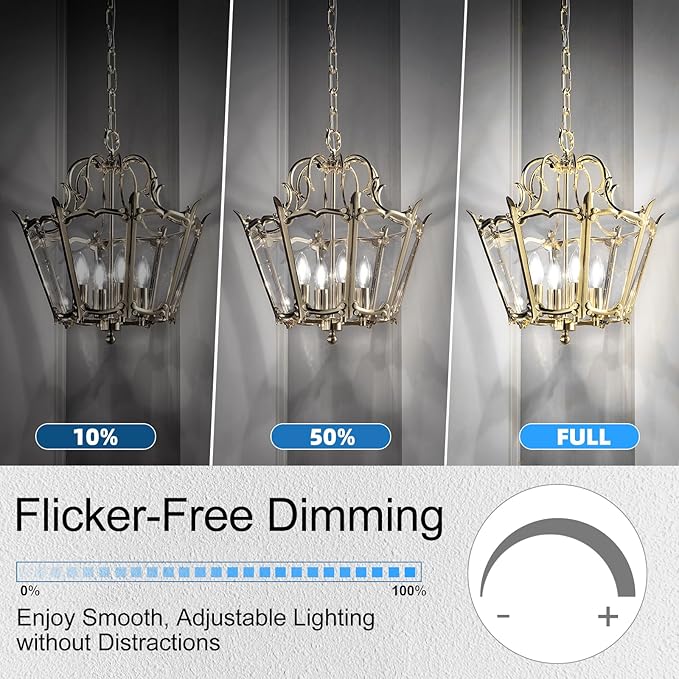 GvvooHome LED Candelabra Light Bulbs, E12 Bulb dimmable, 40 watt Equivalent