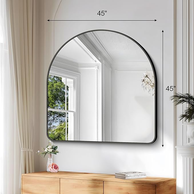 Arched Bathroom Mirror, Wall Mounted Mirror, Living Room, Hanging or Leaning