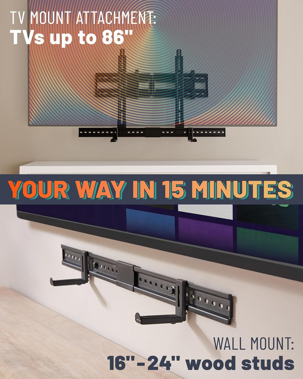 ECHOGEAR XL Soundbar Mount for Speakers up to 20lbs – Attaches to TVs up to 86”