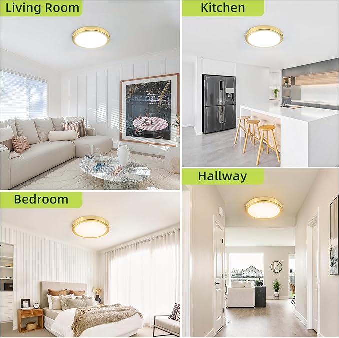 hykolity 2 Pack 9 Inch Selectable CCT LED Round Flat Panel Light, 18W 1800LM
