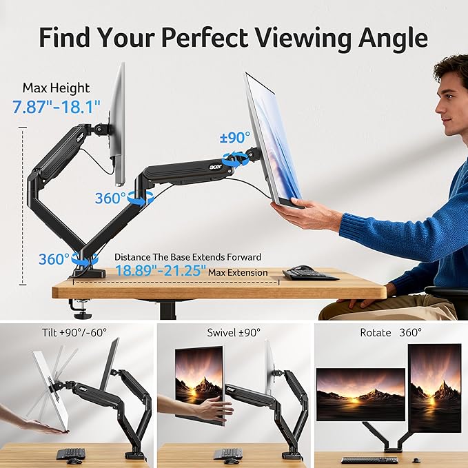 Acer Dual Monitor Arm, Computer Desk Arm