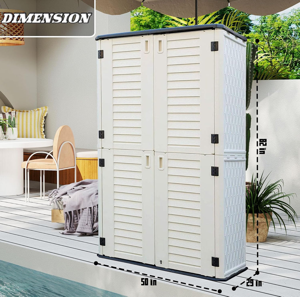 homspark storage shed weather resistance, multi-purpose outdoor storage, side view