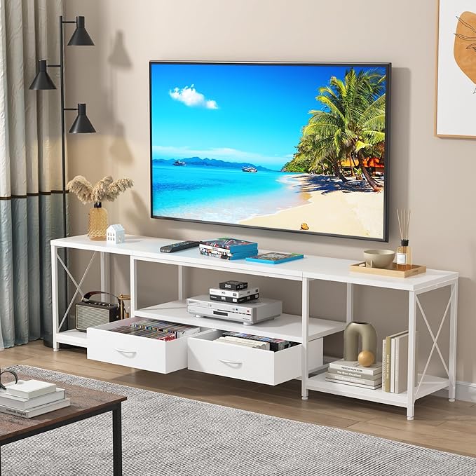 GYIIYUO TV Stand with Fabric Drawer
