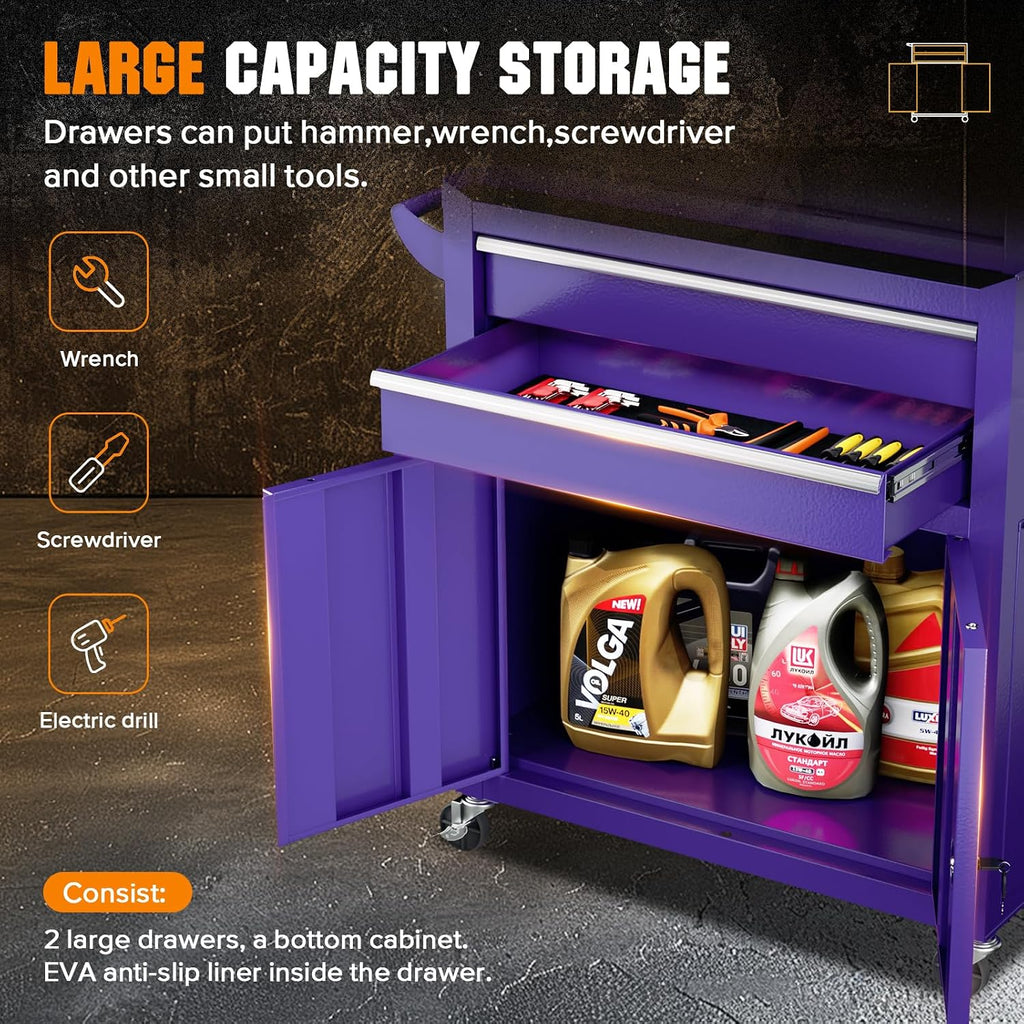 oakcloud lockable 8-drawer rolling tool chest & cabinet, package contents
