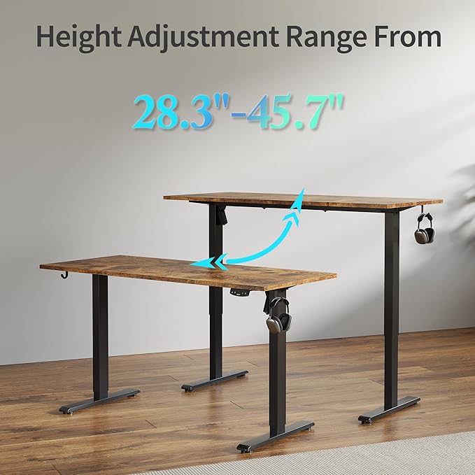 Agilestic Electric Standing Desk, Large 63 x 24 Inches Height Adjustable Desk