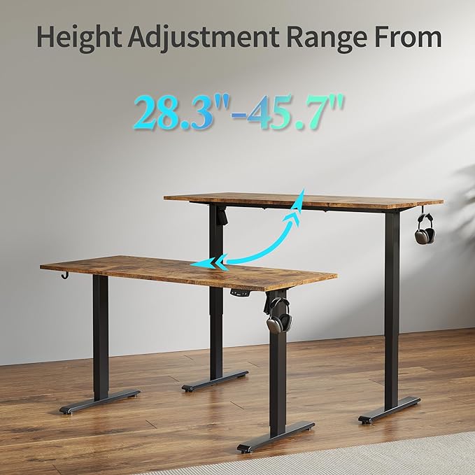 Agilestic Electric Standing Desk, 55 x 24 Inches Height Adjustable Desk