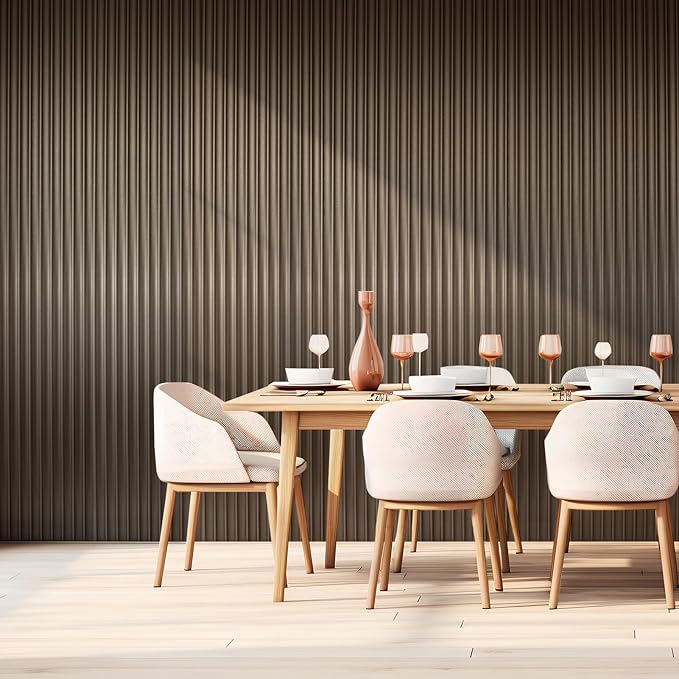 Art3dwallpanels Slat Wall Paneling, 8 Pack Wavy Grain Panel Wall Slats