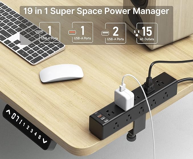 CCCEI Standing Desk Clamp Power Strip