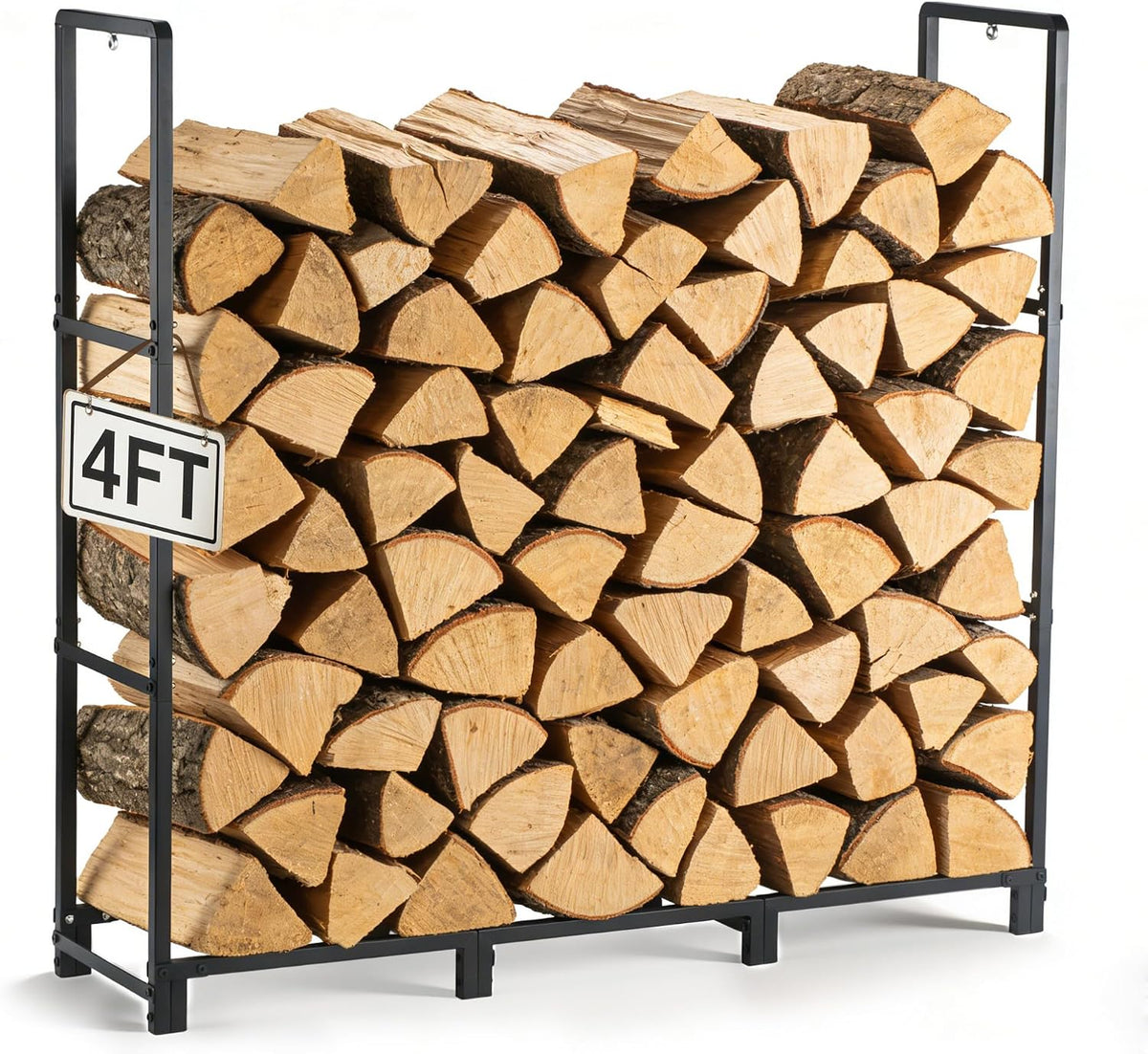 facka 4FT Firewood Rack Outdoor, Metal Wood Rack