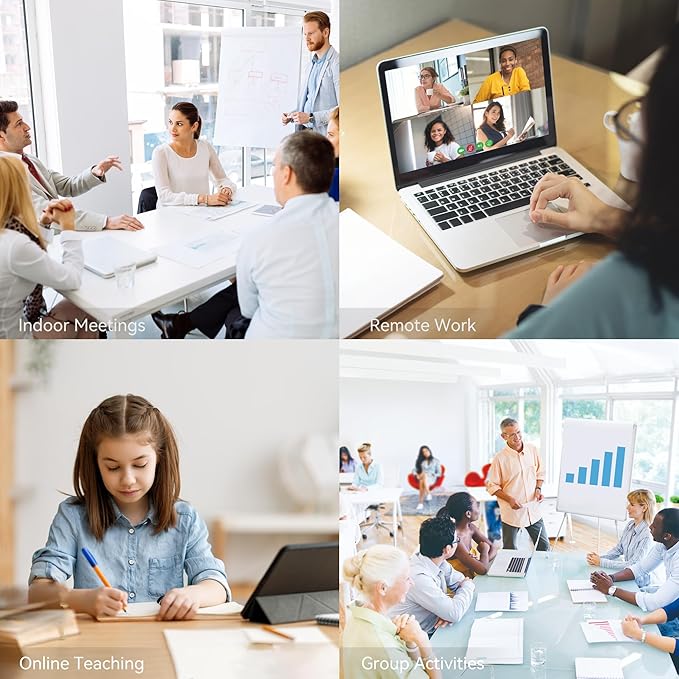 TONGVEO 4K Conference Room Camera System, AI Auto-Tracking PTZ Camera 5X